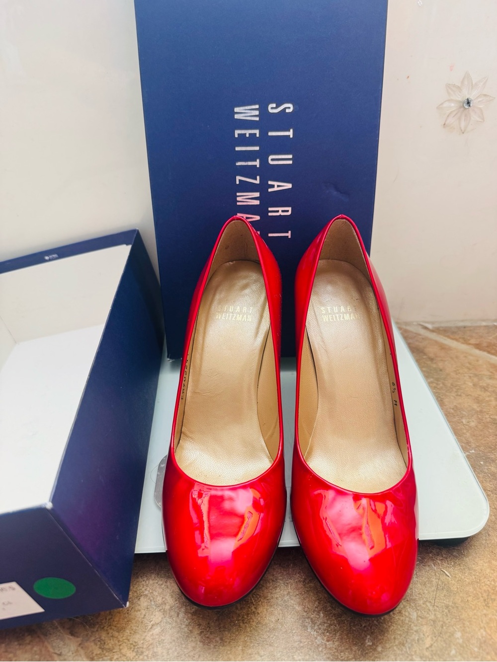 Stuart Weitzman Red Patent Leather Pumps